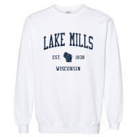 Lake Mills Wi Vintage Athletic Sports Garment-Dyed Sweatshirt