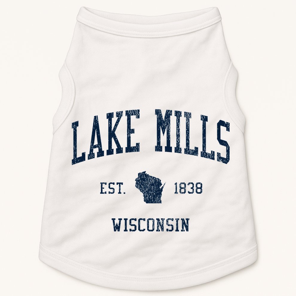 Lake Mills Wi Vintage Athletic Sports Doggie Tank