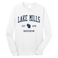 Lake Mills Wi Vintage Athletic Sports Long Sleeve Shirt