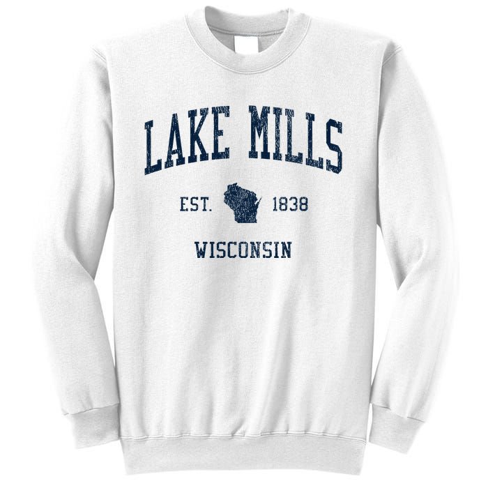 Lake Mills Wi Vintage Athletic Sports Sweatshirt