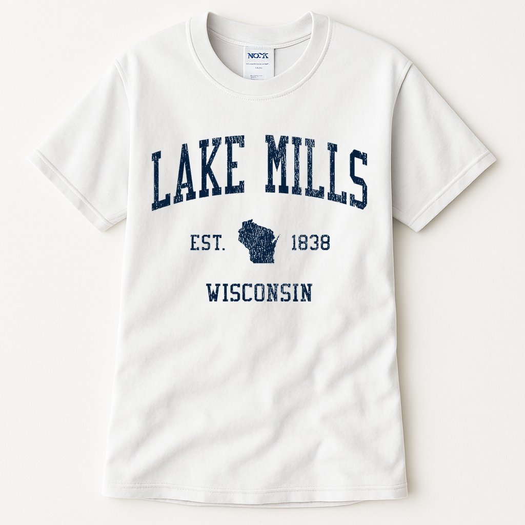 Lake Mills Wi Vintage Athletic Sports Tall T-Shirt
