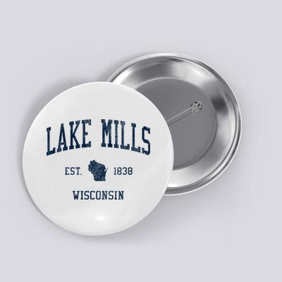 Lake Mills Wi Vintage Athletic Sports Button