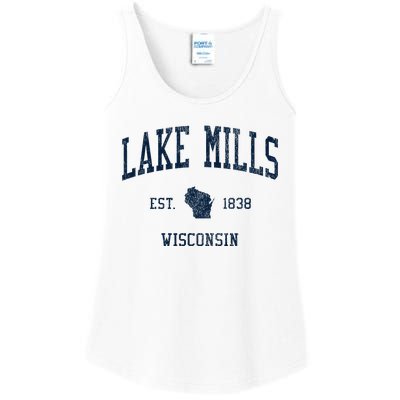 Lake Mills Wi Vintage Athletic Sports Ladies Essential Tank