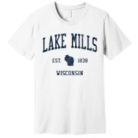 Lake Mills Wi Vintage Athletic Sports Premium T-Shirt