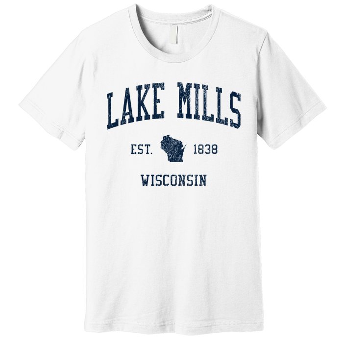 Lake Mills Wi Vintage Athletic Sports Premium T-Shirt