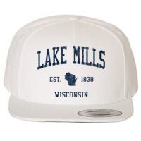 Lake Mills Wi Vintage Athletic Sports Wool Snapback Cap