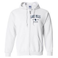 Lake Mills Wi Vintage Athletic Sports Full Zip Hoodie