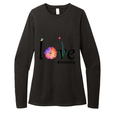 Love #Mimilife Watercolor Flower Bird Grandma Mother's Day Cool Gift Womens CVC Long Sleeve Shirt