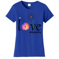 Love #Mimilife Watercolor Flower Bird Grandma Mother's Day Cool Gift Women's T-Shirt