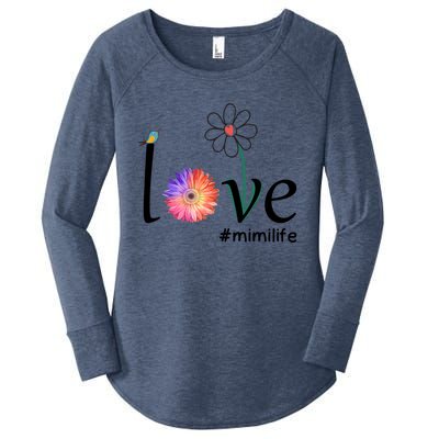 Love #Mimilife Watercolor Flower Bird Grandma Mother's Day Cool Gift Women's Perfect Tri Tunic Long Sleeve Shirt