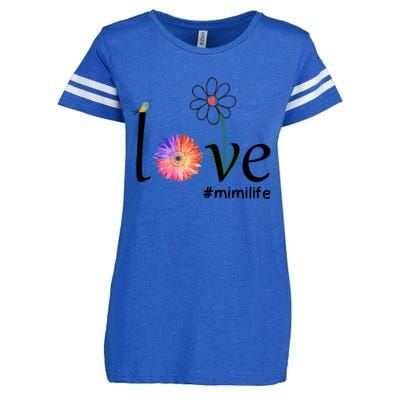 Love #Mimilife Watercolor Flower Bird Grandma Mother's Day Cool Gift Enza Ladies Jersey Football T-Shirt