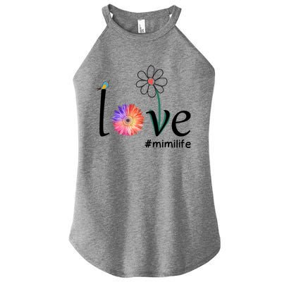 Love #Mimilife Watercolor Flower Bird Grandma Mother's Day Cool Gift Women's Perfect Tri Rocker Tank