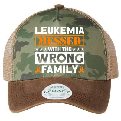 Leukemia Messed With The Wrong Family Leukemia Awareness Legacy Tie Dye Trucker Hat