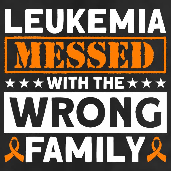 Leukemia Messed With The Wrong Family Leukemia Awareness 7 Panel Mesh Trucker Snapback Hat