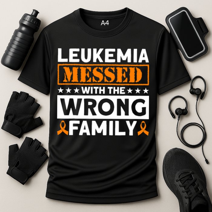 Leukemia Messed With The Wrong Family Leukemia Awareness Performance Shirt