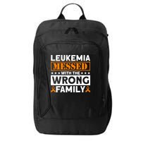 Leukemia Messed With The Wrong Family Leukemia Awareness City Backpack