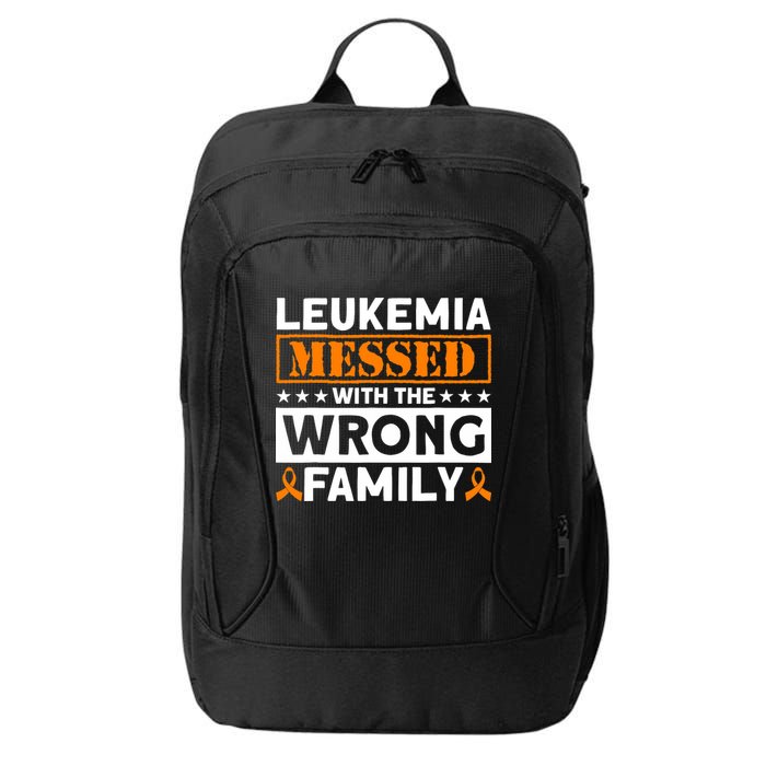 Leukemia Messed With The Wrong Family Leukemia Awareness City Backpack