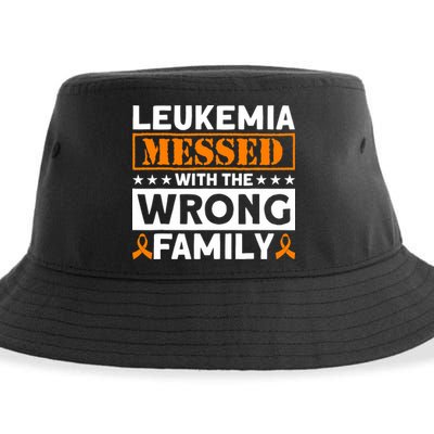 Leukemia Messed With The Wrong Family Leukemia Awareness Sustainable Bucket Hat