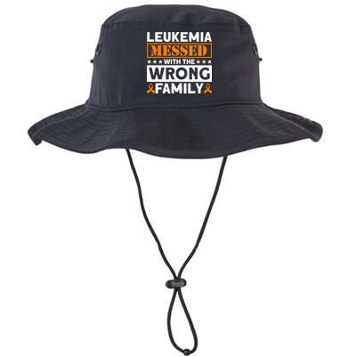 Leukemia Messed With The Wrong Family Leukemia Awareness Bucket Hat