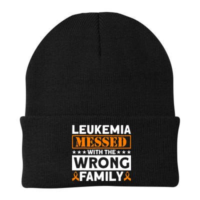 Leukemia Messed With The Wrong Family Leukemia Awareness Beanie