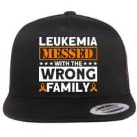 Leukemia Messed With The Wrong Family Leukemia Awareness Flatbill Hat