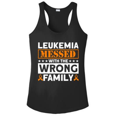 Leukemia Messed With The Wrong Family Leukemia Awareness Ladies PosiCharge Competitor Racerback Tank