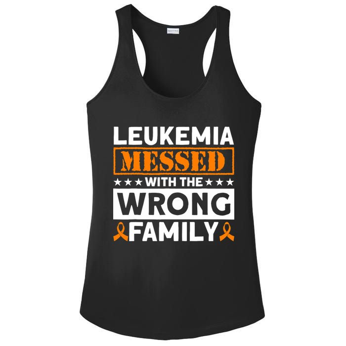 Leukemia Messed With The Wrong Family Leukemia Awareness Ladies PosiCharge Competitor Racerback Tank