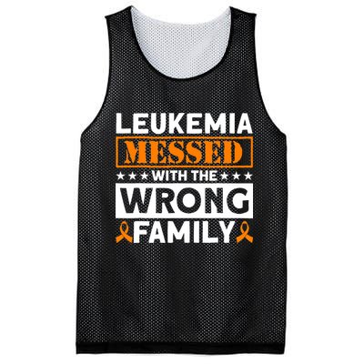 Leukemia Messed With The Wrong Family Leukemia Awareness Mesh Reversible Basketball Jersey Tank