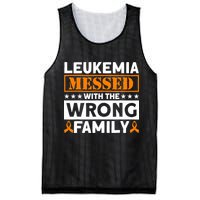 Leukemia Messed With The Wrong Family Leukemia Awareness Mesh Reversible Basketball Jersey Tank