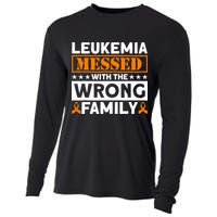 Leukemia Messed With The Wrong Family Leukemia Awareness Cooling Performance Long Sleeve Crew