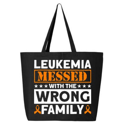 Leukemia Messed With The Wrong Family Leukemia Awareness 25L Jumbo Tote