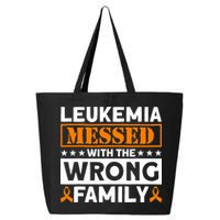 Leukemia Messed With The Wrong Family Leukemia Awareness 25L Jumbo Tote