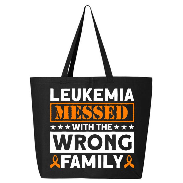 Leukemia Messed With The Wrong Family Leukemia Awareness 25L Jumbo Tote