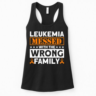 Leukemia Messed With The Wrong Family Leukemia Awareness Womens Tank Top
