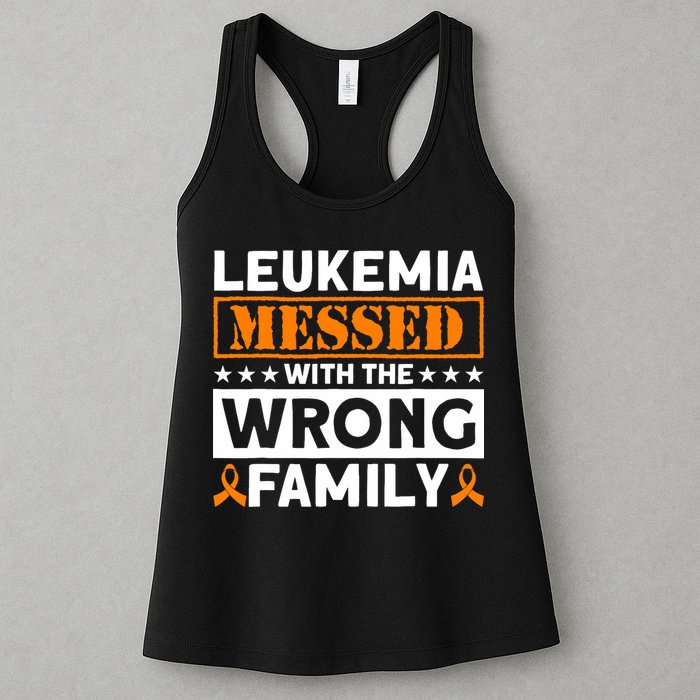 Leukemia Messed With The Wrong Family Leukemia Awareness Womens Tank Top