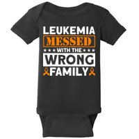 Leukemia Messed With The Wrong Family Leukemia Awareness Baby Bodysuit