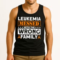Leukemia Messed With The Wrong Family Leukemia Awareness Tank Top