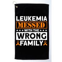 Leukemia Messed With The Wrong Family Leukemia Awareness Golf Towel