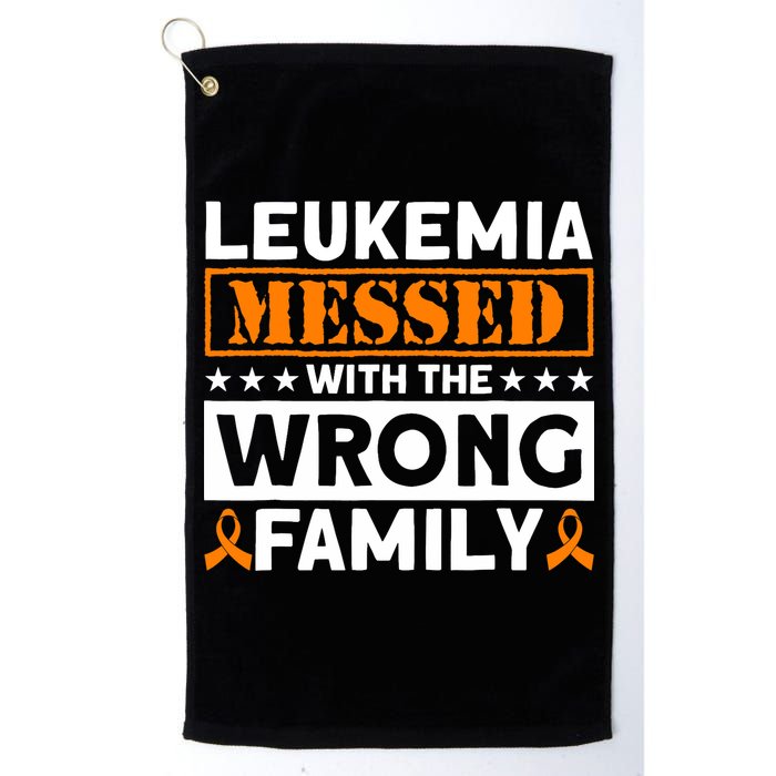 Leukemia Messed With The Wrong Family Leukemia Awareness Golf Towel