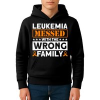 Leukemia Messed With The Wrong Family Leukemia Awareness Kids Hoodie