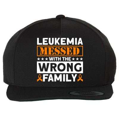 Leukemia Messed With The Wrong Family Leukemia Awareness Wool Snapback Cap