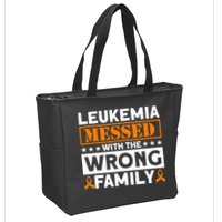 Leukemia Messed With The Wrong Family Leukemia Awareness Zip Tote Bag