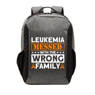 Leukemia Messed With The Wrong Family Leukemia Awareness Vector Backpack