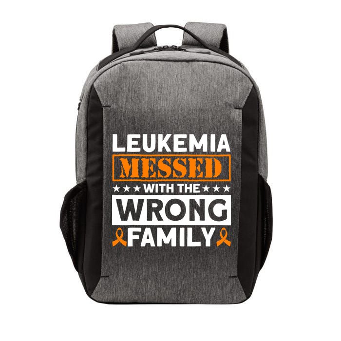 Leukemia Messed With The Wrong Family Leukemia Awareness Vector Backpack