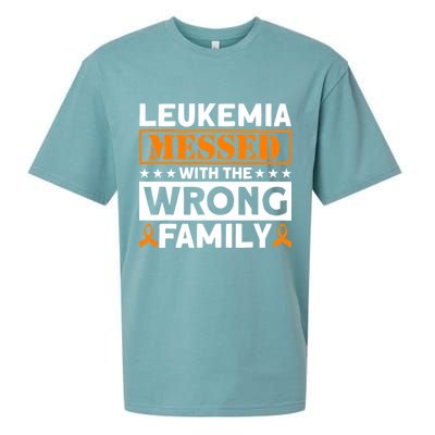 Leukemia Messed With The Wrong Family Leukemia Awareness Sueded Cloud Jersey T-Shirt