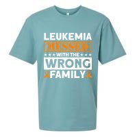 Leukemia Messed With The Wrong Family Leukemia Awareness Sueded Cloud Jersey T-Shirt