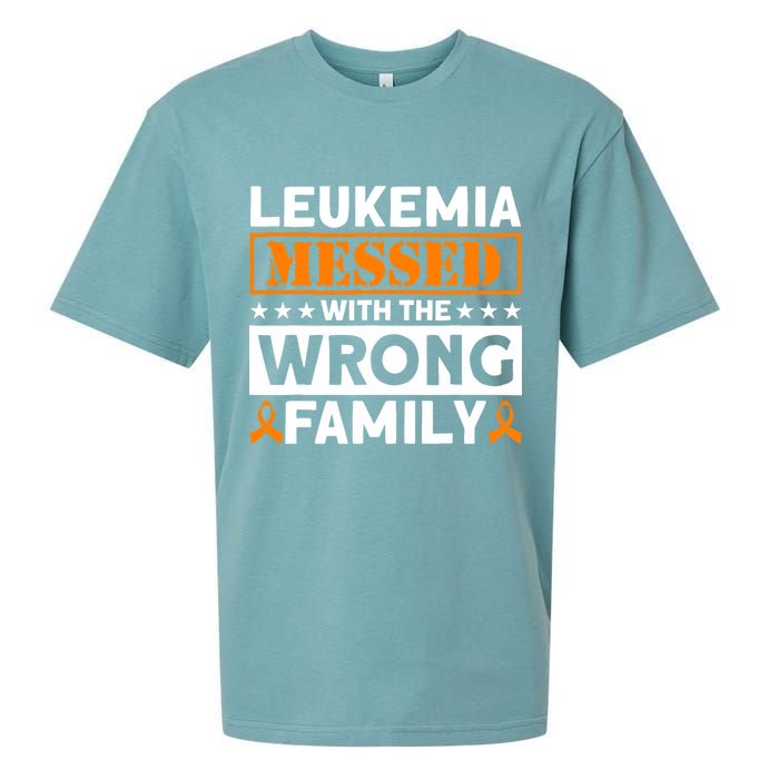 Leukemia Messed With The Wrong Family Leukemia Awareness Sueded Cloud Jersey T-Shirt