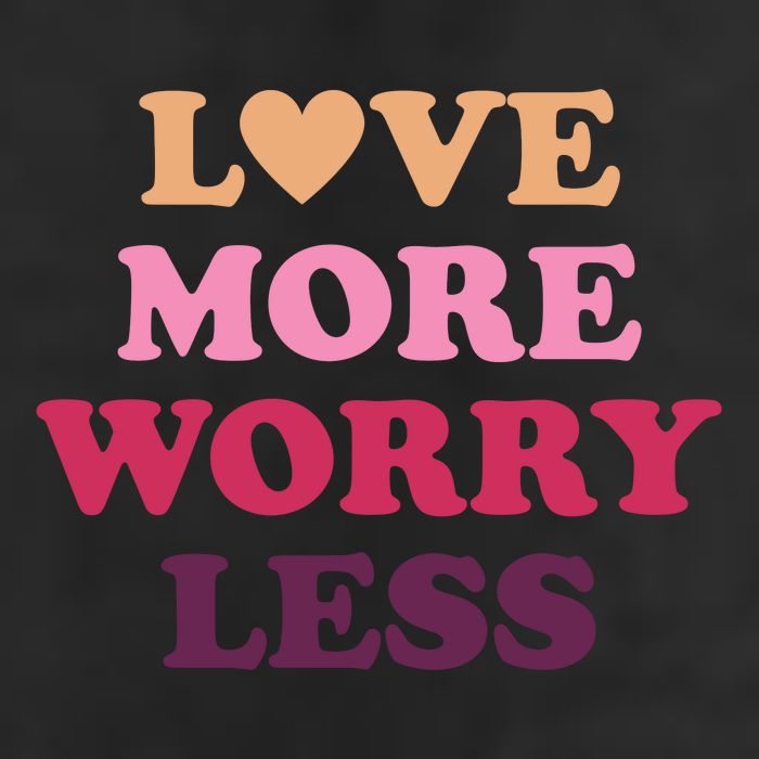 Love More Worry Less Inspiring Quote 25L Jumbo Tote