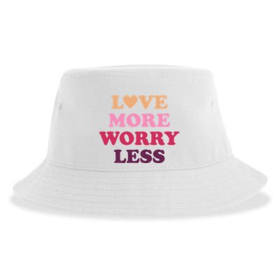 Love More Worry Less Inspiring Quote Sustainable Bucket Hat