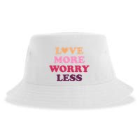 Love More Worry Less Inspiring Quote Sustainable Bucket Hat